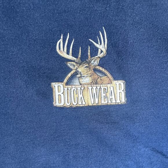 Vintage Buck Wear Sweatshirt Mens 2XL Blue Deer Hunting Wildlife Crewneck - Picture 11 of 16